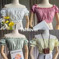 ราคา ปาดไหล่แขนสั้น ปาดไหล่แขนตุ๊กตา ครอปปาดไหล่ (18980951441)