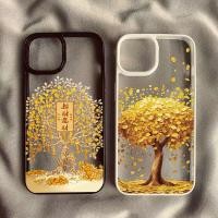 ราคา Lucky Tree Genie ออกแบบสําหรับ iPhone 16 15 14 13 12 11 Pro Max 7 8 Plus SE2 XR X XS Mini Rich Genius รูปแบบกรอบคริสตัลกันกระแทก Clear ป้องกัน (24940593485)