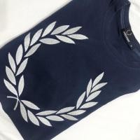 ราคา มือ2 สภาพดี Fred Perry Tee big logo/Navy ไซต์ XS ของแท้ 100% (5845765507)