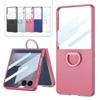 ราคา Slim Matte Ring Holder Stand Case Funda หรือ Samsung Galaxy Z Flip 7 360 Glass Screen Cover (42314988946)