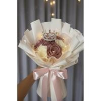 ราคา กุหลาบริบบิ้น (ช่อ7ดอก) ฟรีกากเพชร ฟรีผีเสื้อ (42676868921)