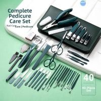 ราคา ชุดกรรไกรตัดเล็บ คูลโซ, ชุดกรรไกรตัดเล็บมืออาชีพสีดําสีเขียว, ชุดทําเล็บมือเล็บเท้าสแตนเลสที่ทนทานร้อนสําหรับการดูแลเล็บ (45005589883)