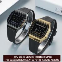 ราคา 18MM นูนอินเทอร์เฟซสําหรับ Casio A168 A158 A159 F91W F105 F108 AE1200 AE1300 series TPU สีดําสายนาฬิกายางกันน้ํา (51806033189)