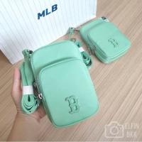 ราคา แท้ MLB Nylon Mini Phone Bag NY กระเป๋าสะพายข้าง กระเป๋าใส่มือถือ ไนลอน สีเขียว (4258348740)