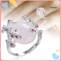 ราคา [ทีเอส] ผู้หญิงเครื่องประดับงานแต่งงานดอกไม้ออกแบบรูปไข่แหวนพลอยเทียม พลอยเทียม ตกแต่ง (52856080710)