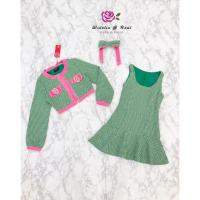 ราคา ♥️พร้อมส่ง Size S L♥️widelia@real Korea Set 3ชิ้น มีเสื้อคลุมกับเดรสแขนกุดและโบว์ติดผม (28426708608)