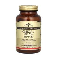 ราคา Solgar Omega-3, Double Strength, 700 mg With 600 mg EPA & DHA,โซลการ์ โอเมก้า 3 ขนาด 700 มก. บรรจุแคปซูล (26203244908)