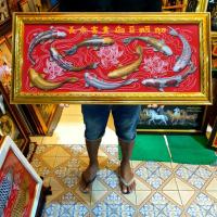 ราคา กรอบรูป ปลา ปลามงคล ปลา9ตัว ปลาคราฟ รูปปลามงคล ภาพปลา ภาพปลามงคลเรียกทรัพย์ รูปปลาปรับฮวงจุ้ย รูปปลามงคลติดผนัง รูป (24551058510)