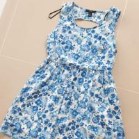 ราคา ชุดเดรส ลายดอก สีฟ้าขาว Forever21 (5820528209)