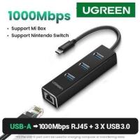 ราคา UGREEN USB Ethernet USB3.0 Lan 1000Mbps อะแดปเตอร์อีเธอร์เน็ต USB RJ45 USB HUB สําหรับแล็ปท็อป Xiaomi Mi Box S Ethernet HUB (50756052453)