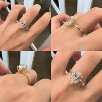 ราคา แหวนเพชรหยดน้ำ 3กะรัต (pear cut) มี hidden halo 1ตัง (24840563745)