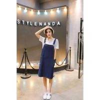 ราคา ชุดเอี๊ยมคลุมท้อง เสื้อยืดแขนสั้น + เอี๊ยมผ้ายีนส์แท้ AA2424 (1897130186)