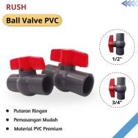 ราคา Stop Valve Ball Valve PVC Rush/Ball Valve 1/2 นิ้ว/PVC Stop Valve พลาสติกวัสดุ PVC พรีเมี่ยม (50454419310)