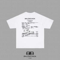 ราคา BALENCIAGA/BALENCIAGA เสื้อยืดแขนสั้นคอกลมสไตล์คู่ผู้ชายพร็อพอารมณ์ทุกวันรอบคอ Slim-Fit สีสันผ้าฝ้ายแท้ Slim (29544298809)