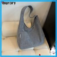 ราคา AURORY กระเป๋าโท้ทสําหรับผู้หญิงมีกระเป๋าด้านหน้ากระเป๋าสะพายไหล่สีทึบกระเป๋าช้อปปิ้งผ้าลูกฟูกความจุขนาดใหญ่ (47854357819)