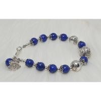 ราคา สร้อยข้อมือเงินกระเหรี่ยงแท้ร้อยสลับหินลาพิส ลาซูลี (Lapis lazuli) (7579149714)