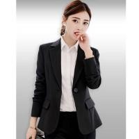 ราคา เสื้อสูทผู้หญิงสีดำใส่ทำงานสไตล์เกาหลี ทรงเรียบหรูสูทตีเกล็ดเข้ารูปหน้าหลัง เสริมบ่ามีซับใน กระเป๋าหน้าสองข้าง (20635818249)