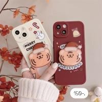 ราคา [ พร้อมส่ง2ลาย] ✨ เคสแถมที่ติด เคสแถมGriptok เคสสีครีมลายคริสต์มาส+holder เสือ / เคสสีแดงลายคริสต์มาส+holder เสือ (14735770264)