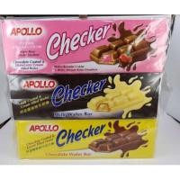 ราคา Apollo Checker Chocolate Wafer Bar อพอลโล่ เวเฟอร์เคลือบช็อคโกแลตและไวท์ช็อคโกแลต (8726911532)
