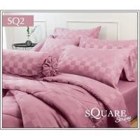 ราคา ลิขสิทธิ์แท้%SQ2 : STAMP SQUARE สีพื้น ลายตารางสี่เหลี่ยม ชุดเครื่องนอนแสตมป์ ชุดผ้าปูที่นอน 3.5 ,5, 6 ฟุต, ผ้านวม​ (25808091459)
