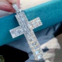 ราคา ❤ Original Cinderella Cross Gem จี้สร้อยคอเงิน Cubic Zircon เครื่องประดับผู้ชาย (45556004517)