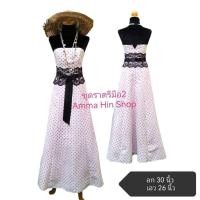 ราคา ชุดราตรีออกงานเด็กโต ชุดเดรสเกาะอกชมพูอ่อน-จุดดำ แต่งเอวผ้าลูกไม้ผูกทับด้วยโบว์ดำ กระโปรงทรงเจ้าหญิง (28613599752)