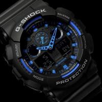 ราคา นาฬิกา Casio G-Shock GA-100-1A2 นาฬิกาข้อมือชาย สายยางเรซิ้น รุ่น GA-100-1A2DR (ดำ/น้ำเงิน) Veladeedee (7122309591)