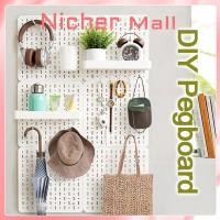 ราคา DIY Pegboard ชั้นวางของติดผนัง Pegboard Kit Hole Board สําหรับ Wall Home Decor แขวนชั้นวางของตกแต่ง Solid สองด้าน Fit IKEA SKACIS (43075360580)