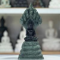 ราคา พระพุทธรูป พระแกะสลัก พระนาคปรก 7 เศียร ปางสมาธิ หน้าตัก 3 นิ้ว ฐานนาคปรก แกะสลัก หินเขียวอินเดีย พระบูชา พระมงคล (43267649789)