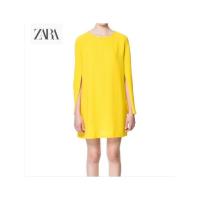 ราคา ZARA(งานแท้)ชุดเดรสสีเหลืองผ่าแขนทรงตรง(อก36) (50005045264)