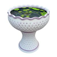 ราคา อ่างน้ำดินเผา 14นิ้ว พร้อมขาตั้ง อ่างดินเผาเลี้ยงปลา อ่างดินเผาปลูกบัว อ่างดินเผาเคลือบ (28073394319)