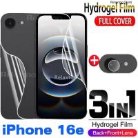 ราคา Iphone16 e 5G 3IN1 ด้านหน้ากลับ Hydrogel Soft Film สําหรับ IPhone 16 Pro Max Plus 16Plus 16Promax 16e 5G คลุมทั้งหมดหน้าจอปกป้องเลนส์กล้องปกป้องฟิล์มโทรศัพท์, ไม่ใช่กระจกนิรภัย (27427963143)