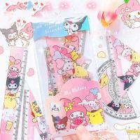 ราคา 4 ชิ้น/ถุง Sanrio ไม้บรรทัดการ์ตูน Kawaii Melody Kuromi แผ่นสามเหลี่ยมไม้โปรแทรกเตอร์วัดไม้บรรทัดชุดนักเรียนเครื่องเขียนซัพพลายเออร์ (26757052394)