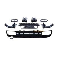 ราคา C43S AMG Rear Diffuser W205 Double Exhaust Round Pipes For Mercedes Benz Class W205 C43S AMG sedan (54406201310)