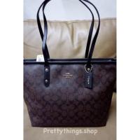 ราคา COACH F36876 CITY ZIP TOTE IN SIGNATURE (19929223117)