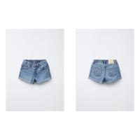 ราคา (AnChi Authentic) (Spain) กางเกงขาสั้นเด็กผู้หญิง zara ทําจากยีนส์ปักลายดอกไม้เอวยางยืดและขอบเอว (46956635582)