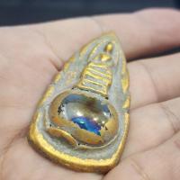 ราคา พระรอดเนื้อชินทอง ติดเม็ดพระธาตุ กรุดอยไซ (42465308622)