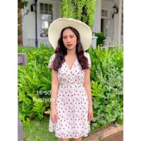 ราคา Korea petal dress เดรสไขว้หน้าแขนบัว (2681450854)
