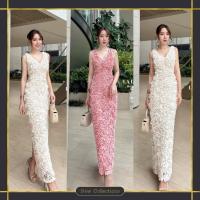 ราคา ❥ S-XL MAXI Dress เดรสผ้าดอกไม้ งานป้าย LaLaBelle เดรสออกงาน เดรสงานป้าย ชุดออกงาน เดรสชทพู เดรสยาว (43212185309)