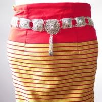 ราคา เข็มขัดไทยออเจ้า เข็มขัดผ้าถุง สีเงินรมดำ ล้านนา5 (1039486276)
