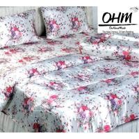 ราคา OHM ผ้าปูที่นอนและผ้านวม ผ้าซาตินแท้ 330 เส้น ขนาด 6 ฟุต 6 ชิ้น (พื้นขาว ลายดอกซากุระ) (1258027662)