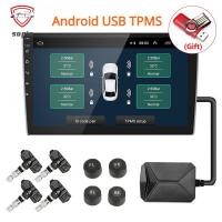 ราคา เครื่องวัดความดันลมยางรถยนต์ USB TPMS สําหรับเครื่องเล่นนําทาง Android พร้อมเซนเซอร์ 4 ตัว 5V ไร้สาย (23850383876)