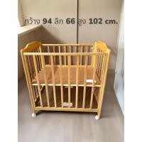 ราคา sale 30%เตียงเด็ก Baby cot ไม้แท้ จากญี่ปุ่น (29207877168)