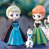 ราคา Q posket Frozen Princess Elsa ของเล่น Elsa Anna โมเดลฟิกเกอร์ตกแต่งเค้กของขวัญเด็ก (26602892983)