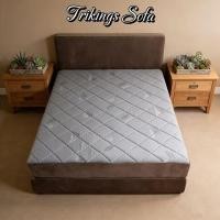 ราคา Trikings American Country Bed Frame Distressed Craft Four-Pillar Bed Retro Double Bed Frame (52803956591)