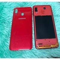 ราคา บอดี้ (ฝาหลัง+แกนกลาง+กรอบกลาง ) Samsung A20 /บอดี้ Samsung Galaxy A20 สีแดง (28264664630)