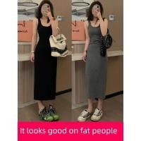 ราคา เดรสสาวอวบ กระโปรงสาวอวบ ผู้หญิงฤดูร้อนเสื้อกั๊กเข้ารูป จุดต่ําสุด ไขมัน มม สลิงชุด (40277993919)