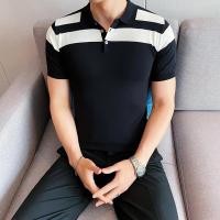 ราคา เสื้อโปโลลายทางเข้ารูปสําหรับผู้ชาย-แขนสั้นฤดูร้อนน้ําหนักเบาสไตล์เกาหลี-แฟชั่นคุณภาพสูงสําหรับชุดลําลองสําหรับธุรกิจ (48404600796)