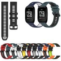 ราคา สายซิลิโคนทูโทนสําหรับ Fitbit Versa Lite SE Versa 2 3 4 Sense 2 สร้อยข้อมือเปลี่ยนกันน้ํากีฬา (47200181649)