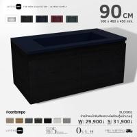 ราคา SLC0911 อ่างล้างหน้าหินสังเคราะห์พร้อมตู้หน้าบานเปิดคู่ 90 cm. - Size 900x460x450 MM. - Contempo for #Contemporary Desig (18247371697)